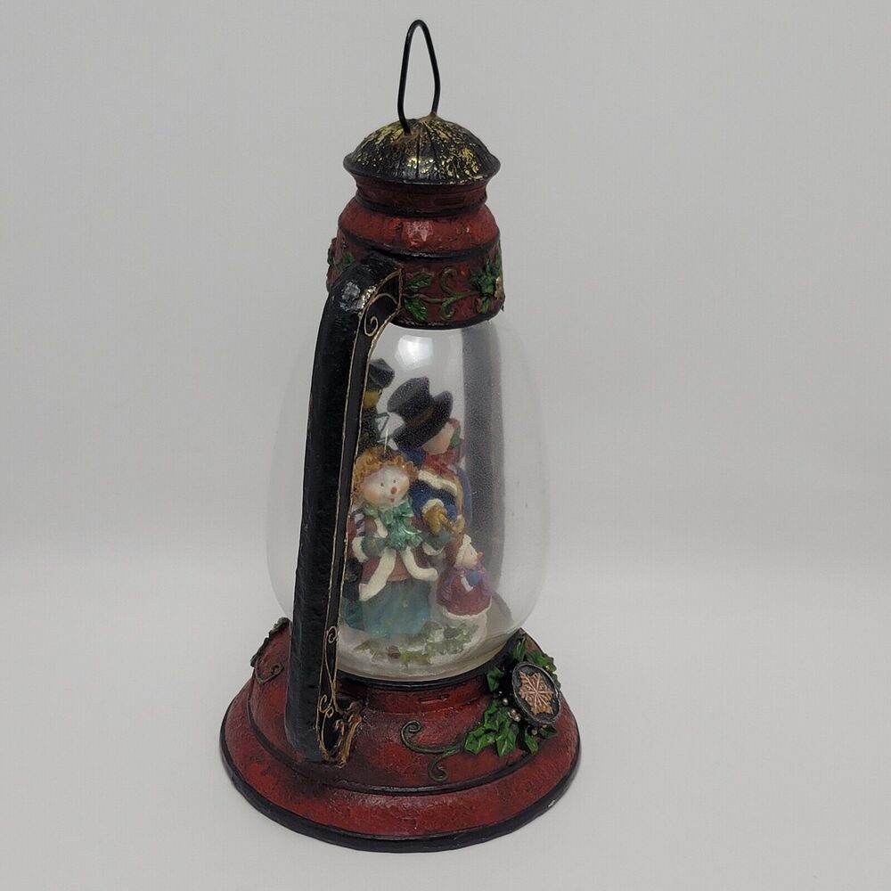 Vintage Resin Snowman Snow Family Christmas Decoration Lantern 11 Inches - Picture 6 of 12